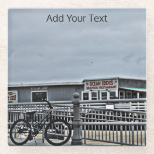 Dessous-de-verre En Verre Vélo sur la promenade de bord par Shirley Taylor