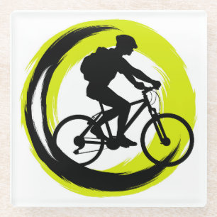 Dessous-de-verre En Verre Vélos / Vélos Amusement d'équitation en été
