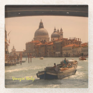 Dessous-de-verre En Verre Venise Italie Grand Canal Vintage