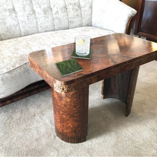 Dessous-de-verre En Verre Ventilateur courbé Vert riche