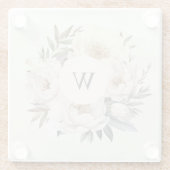 Dessous-de-verre En Verre Verdure rustique Blanc Floral Mariage (Dos)