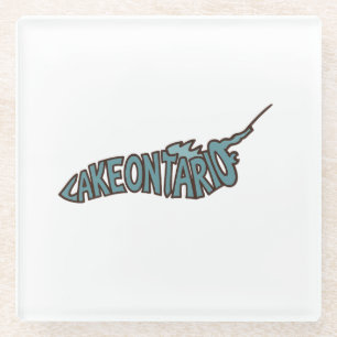 Dessous-de-verre En Verre Verre de carte de lettre turquoise du lac Ontario