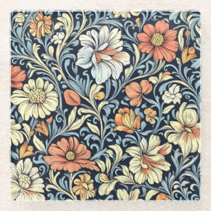 Dessous-de-verre En Verre Verre de couleur bleu de style vintage à motif bot