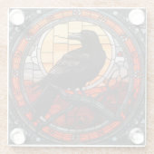 Dessous-de-verre En Verre Verre Éffrayant Raven (Dos)