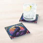 Dessous-de-verre En Verre Verre Éffrayant Raven (Incliné)