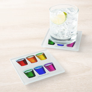 Dessous-de-verre En Verre Verres à shot de SlipperyJoe's six tasses disposée