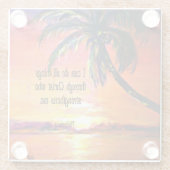 Dessous-de-verre En Verre verset biblique, Philippiens 4:13 (Dos)