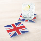 Dessous-de-verre En Verre Version illustrée du drapeau britannique (Incliné)
