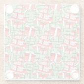 DESSOUS-DE-VERRE EN VERRE VERT AVEC NOËL ROUGE & BLANC PRÉSENTES (Dos)