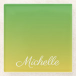 Dessous-de-verre En Verre Vert et jaune foncé personnalisé<br><div class="desc">Vert et jaune foncé personnalisé</div>