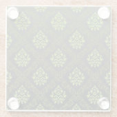 Dessous-de-verre En Verre Vert floral de papier peint (Dos)