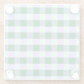 Dessous-de-verre En Verre Vert & Lavande En vichy Rayures Karo Motif (Dos)
