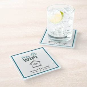 Dessous-de-verre En Verre Vert Minimaliste Blanc Hôtel Internet Wifi Gratuit