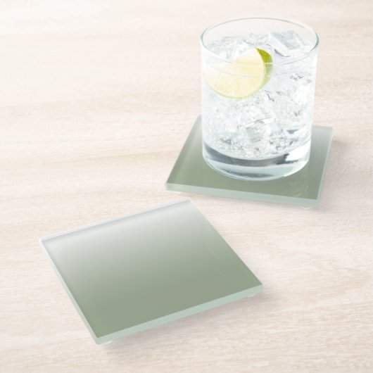 Dessous-de-verre En Verre Vert Sauge Ombré (Incliné)