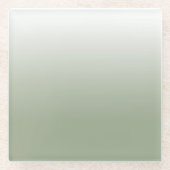 Dessous-de-verre En Verre Vert Sauge Ombré (Devant)