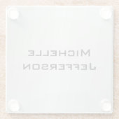 Dessous-de-verre En Verre Vertical Silver Grey Stylish tendance Nom moderne (Dos)