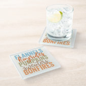 Dessous-de-verre En Verre Vibes d'automne amusantes (Incliné)