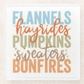 Dessous-de-verre En Verre Vibes d'automne amusantes (Devant)