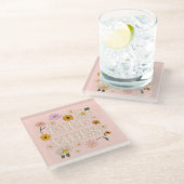 Dessous-de-verre En Verre Vibes de automne roses (Incliné)