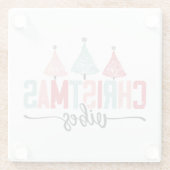 Dessous-de-verre En Verre Vibes de Noël - Festive Tree Design (Dos)