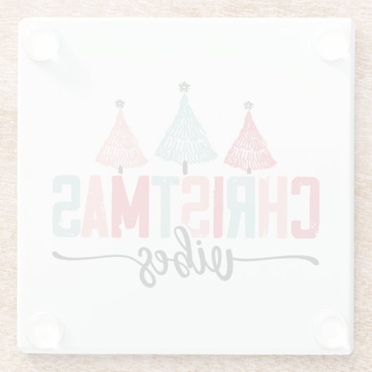 Dessous-de-verre En Verre Vibes de Noël - Festive Tree Design (Dos)