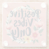 Dessous-de-verre En Verre Vibes Positives Uniquement Conception De Wreath Fl (Dos)