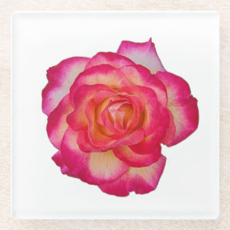 Dessous-de-verre En Verre Vibrant Pink Rose Coaster