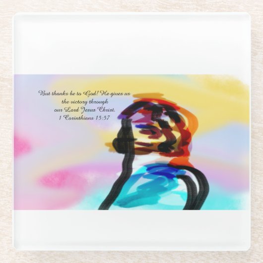 Dessous-de-verre En Verre victoire de jésus (Devant)