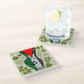 Dessous-de-verre En Verre Victory Sign Hand Resistance Red Triangle Symbol (Incliné)