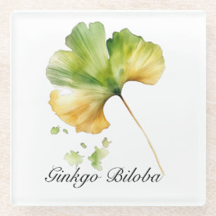 Dessous-de-verre En Verre Vie de plantes : Ginkgo Biloba personnalisable