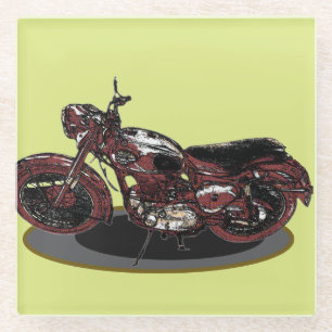 Dessous-de-verre En Verre Vieille moto BSA