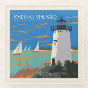 Dessous-de-verre En Verre Vignoble de Martha, Massachusetts Phare