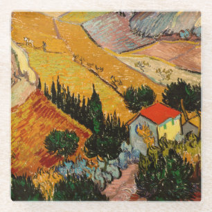 Dessous-de-verre En Verre Vincent van Gogh - Paysage, Maison et Laboureur