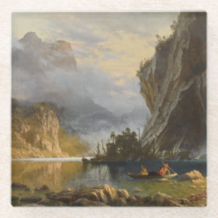 Dessous-de-verre En Verre Vintage Albert Bierstadt Pêche à la traîne