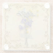 Dessous-de-verre En Verre Vintage Beautiful Beige (Dos)