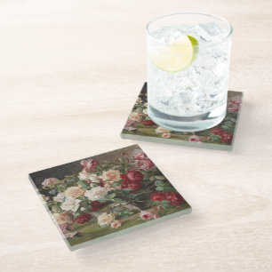 Dessous-de-verre En Verre Vintage E. Rose Hariel