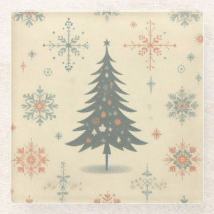 Dessous-de-verre En Verre Vintage/rétro moderne Noël/hiver