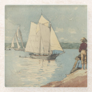Dessous-de-verre En Verre Vintage Winslow Homer Clear Sailing