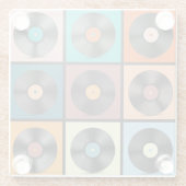 Dessous-de-verre En Verre Vinyl records : retro LP set. (Dos)