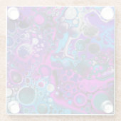 Dessous-de-verre En Verre Violet, bleu moderne Abstrait Fluid Art Cellule de (Dos)