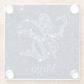 Dessous-de-verre En Verre Virgo Constellation and Zodiac Sign with Stars (Dos)