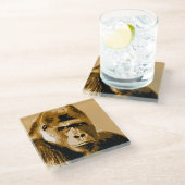 Dessous-de-verre En Verre Visage de Gorilla (Incliné)