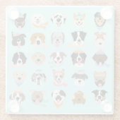 Dessous-de-verre En Verre Visages de chiens d'hiver (Dos)
