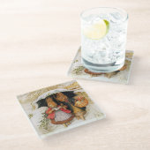 Dessous-de-verre En Verre "voeux de Noël" par Beatrix Potter (Incliné)