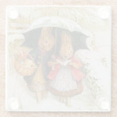 Dessous-de-verre En Verre "voeux de Noël" par Beatrix Potter (Dos)