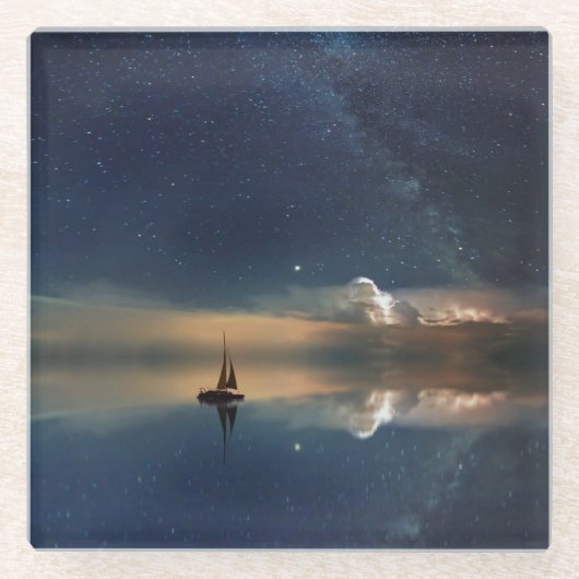 Dessous-de-verre En Verre Voile vers les nuages (Devant)