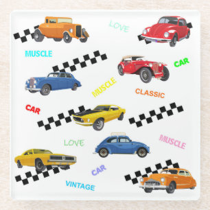 Dessous-de-verre En Verre Voitures Vintages et classiques cool toutes en un