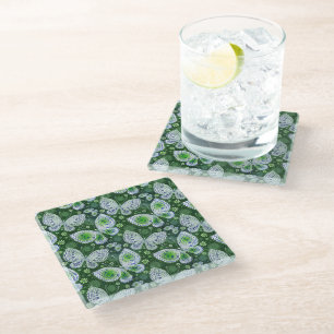Dessous-de-verre En Verre Voler vers l'extérieur Papillon Paisley Imprimer v