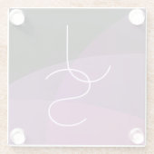 Dessous-de-verre En Verre Vos initiales de chevauchement | Moderne violet et (Dos)