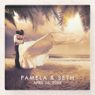 Dessous-de-verre En Verre Votre garde-photo Mariage